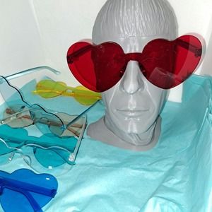 VALENTINE's DAY SALE!! Heart shaped multi colored Glasses 10 PAIR NEW